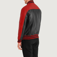 Terrance Black & Red Leather Varsity Jacket by Dash Racegear - men Jacket view 4