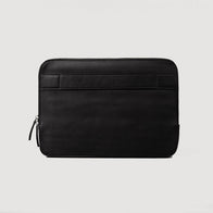 The Baxter Black Leather Laptop Sleeve by Dash Racegear - unisex Leather Bag view 3