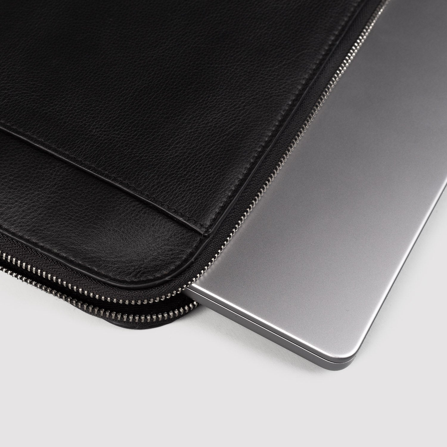 The Baxter Black Leather Laptop Sleeve by Dash Racegear - unisex Leather Bag view 4