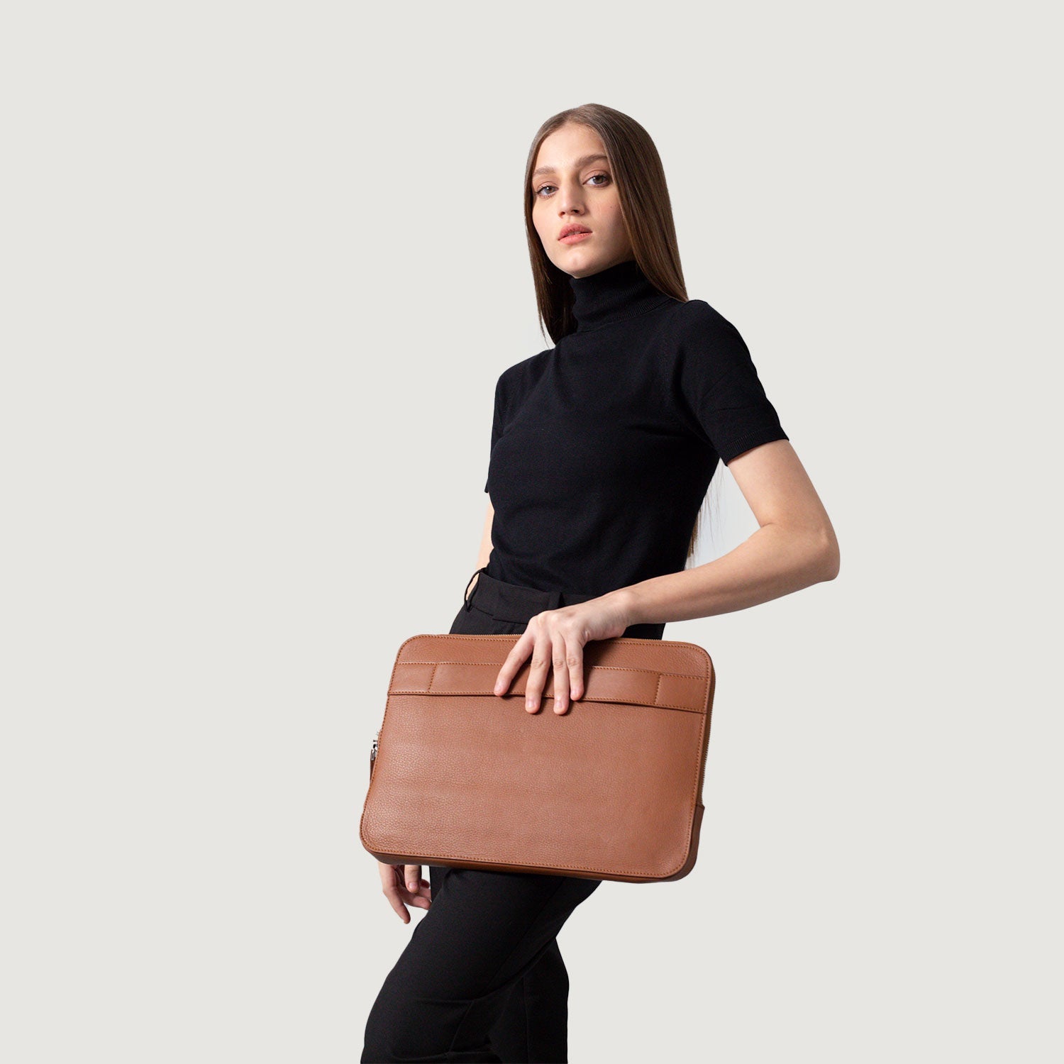 The Baxter Brown Leather Laptop Sleeve by Dash Racegear - unisex Leather Bag view 5