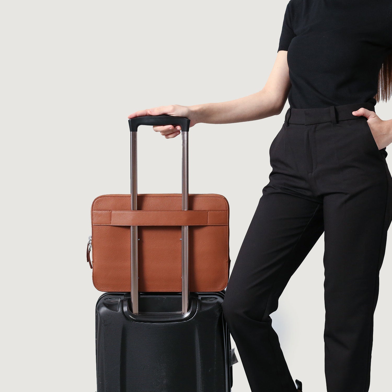 The Baxter Brown Leather Laptop Sleeve by Dash Racegear - unisex Leather Bag view 8