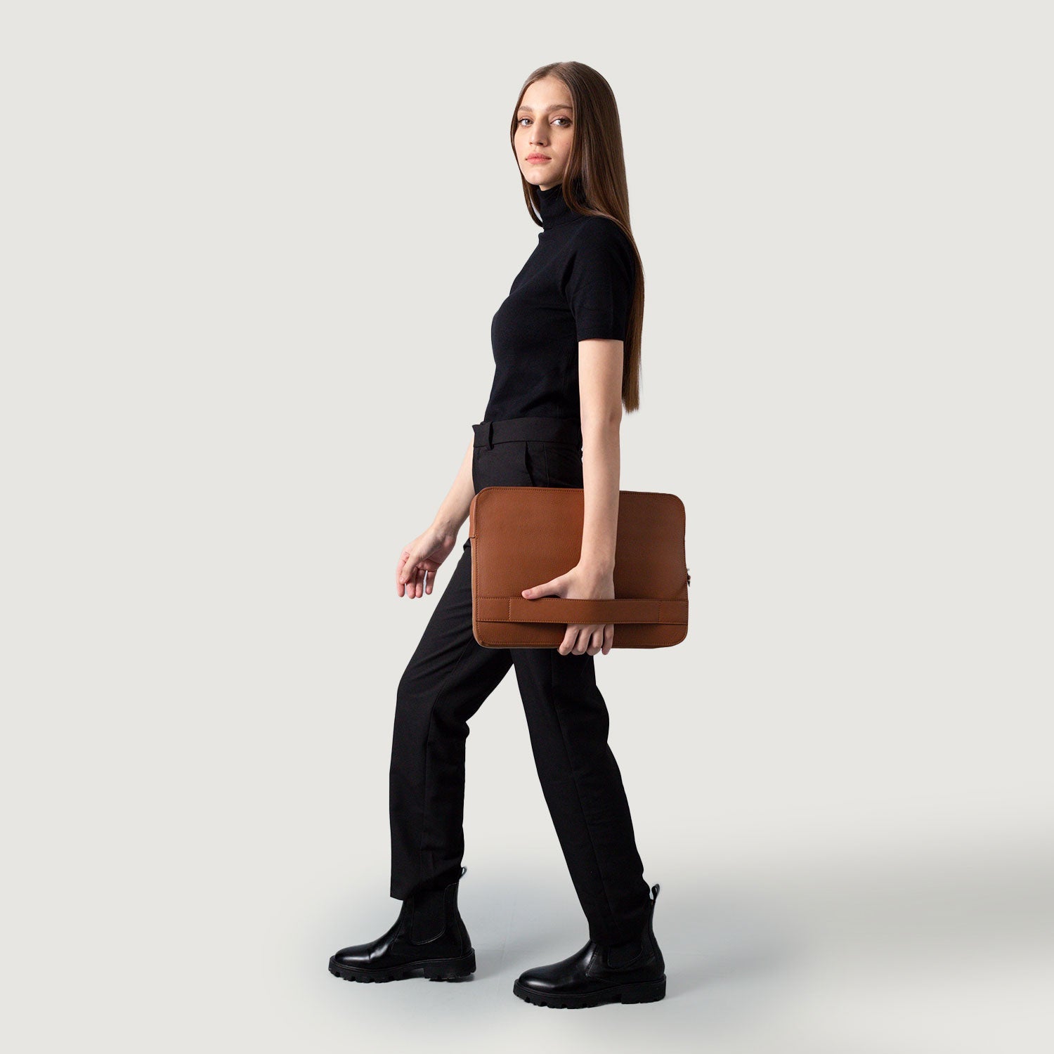 The Baxter Brown Leather Laptop Sleeve by Dash Racegear - unisex Leather Bag view 9