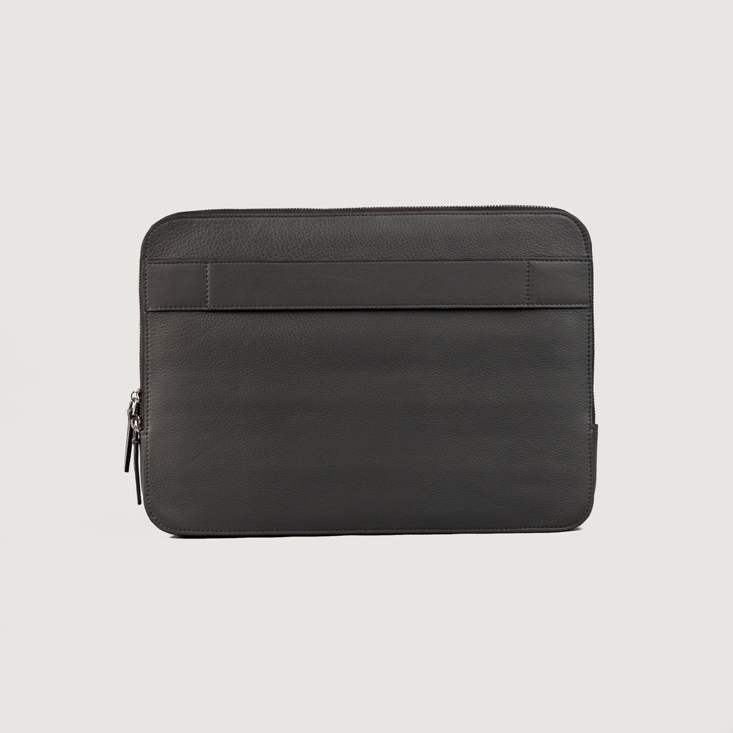 The Baxter Grey Leather Laptop Sleeve by Dash Racegear - unisex Leather Bag view 3