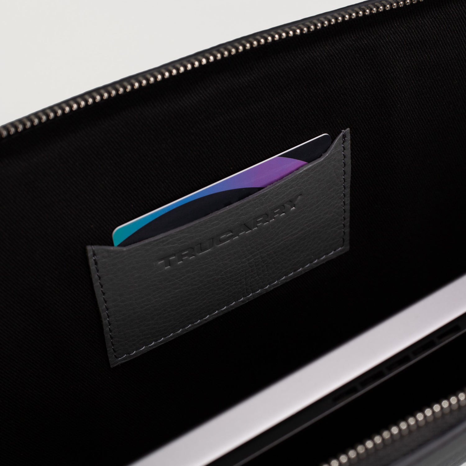 The Baxter Grey Leather Laptop Sleeve by Dash Racegear - unisex Leather Bag view 7