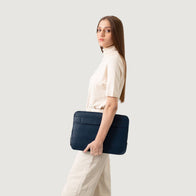 The Baxter Midnight Blue Leather Laptop Sleeve by Dash Racegear - unisex Leather Bag view 5