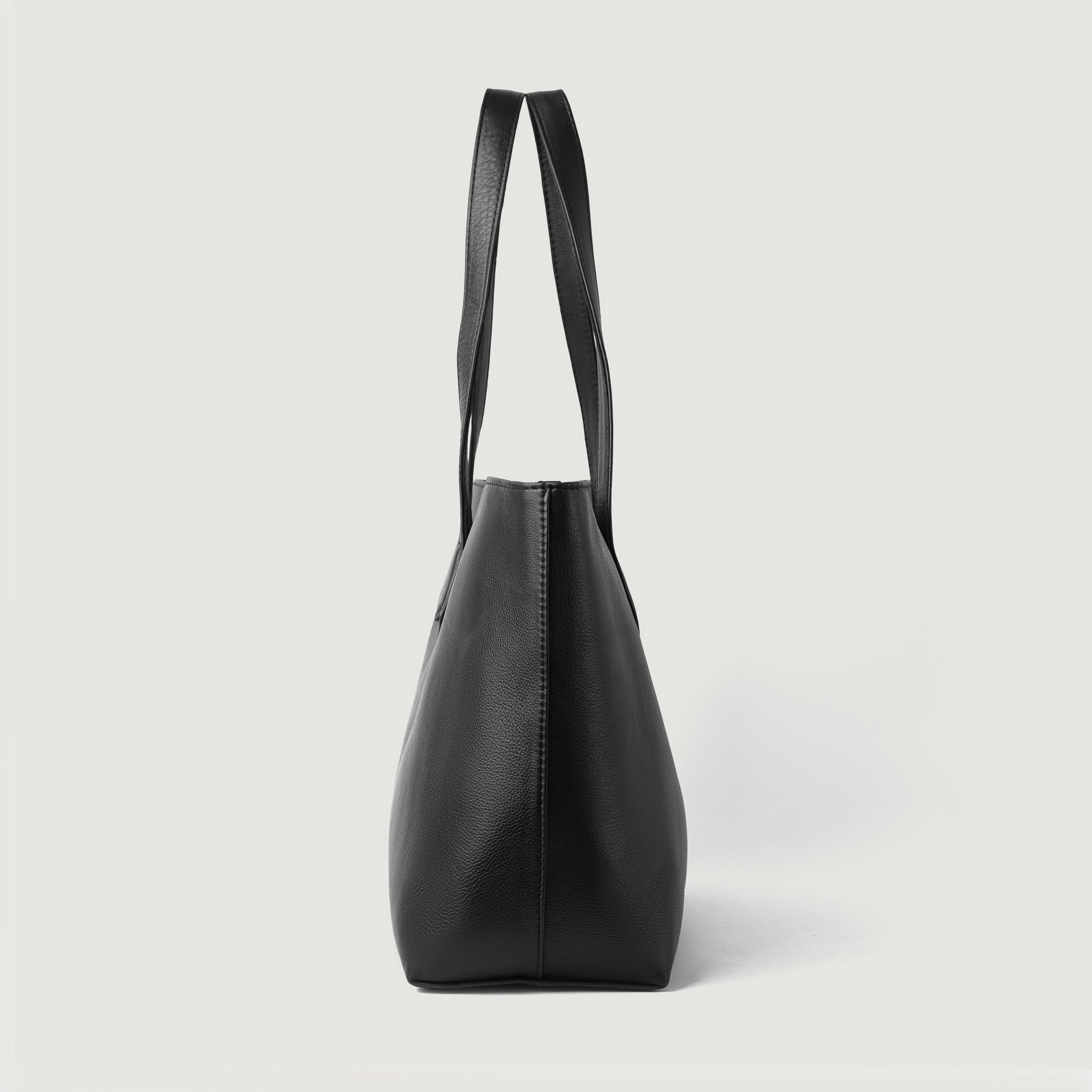 The Bianca Black Leather Tote Bag by Dash Racegear - women Leather Bag view 4