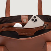 The Bianca Brown Leather Tote Bag by Dash Racegear - women Leather Bag view 7
