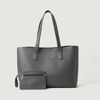 The Bianca Grey Leather Tote Bag by Dash Racegear - women Leather Bag view 1
