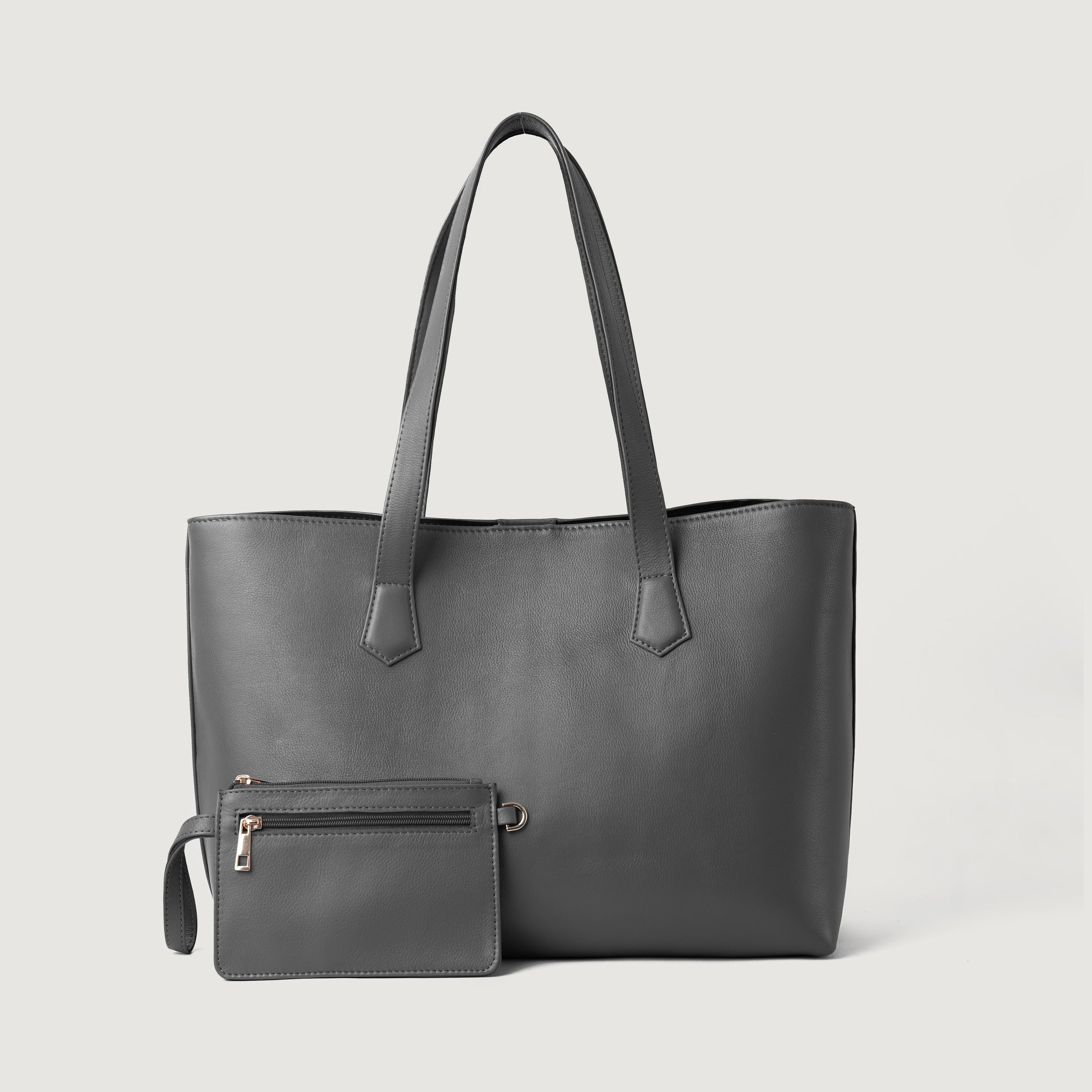 The Bianca Grey Leather Tote Bag by Dash Racegear - women Leather Bag view 1