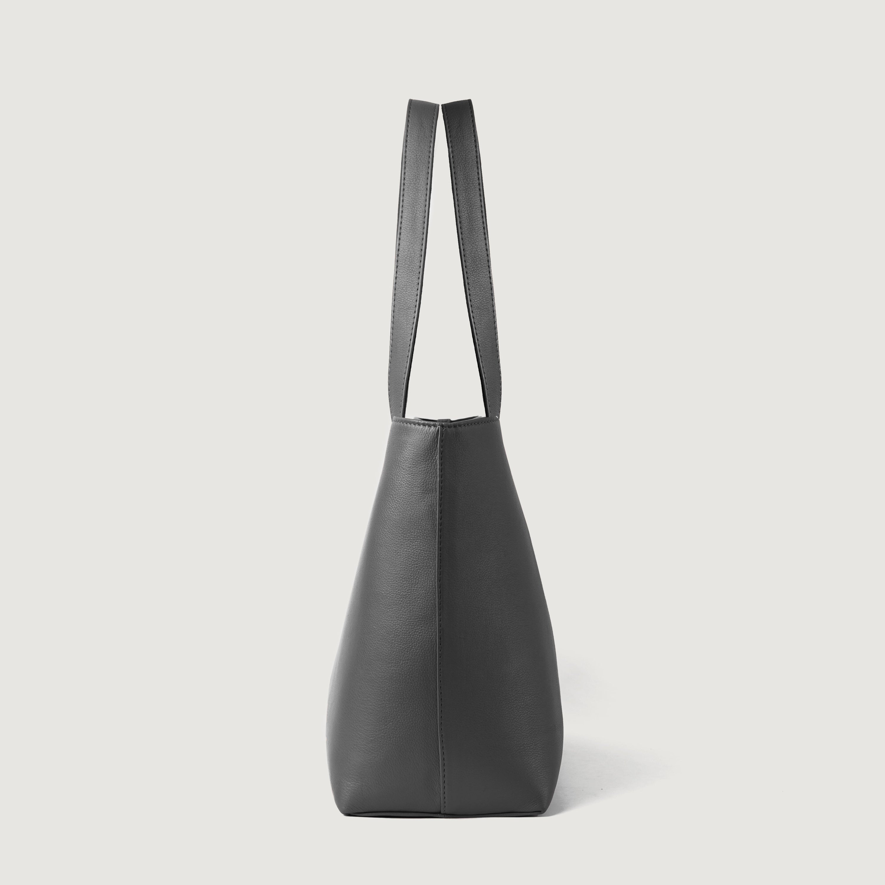 The Bianca Grey Leather Tote Bag by Dash Racegear - women Leather Bag view 4