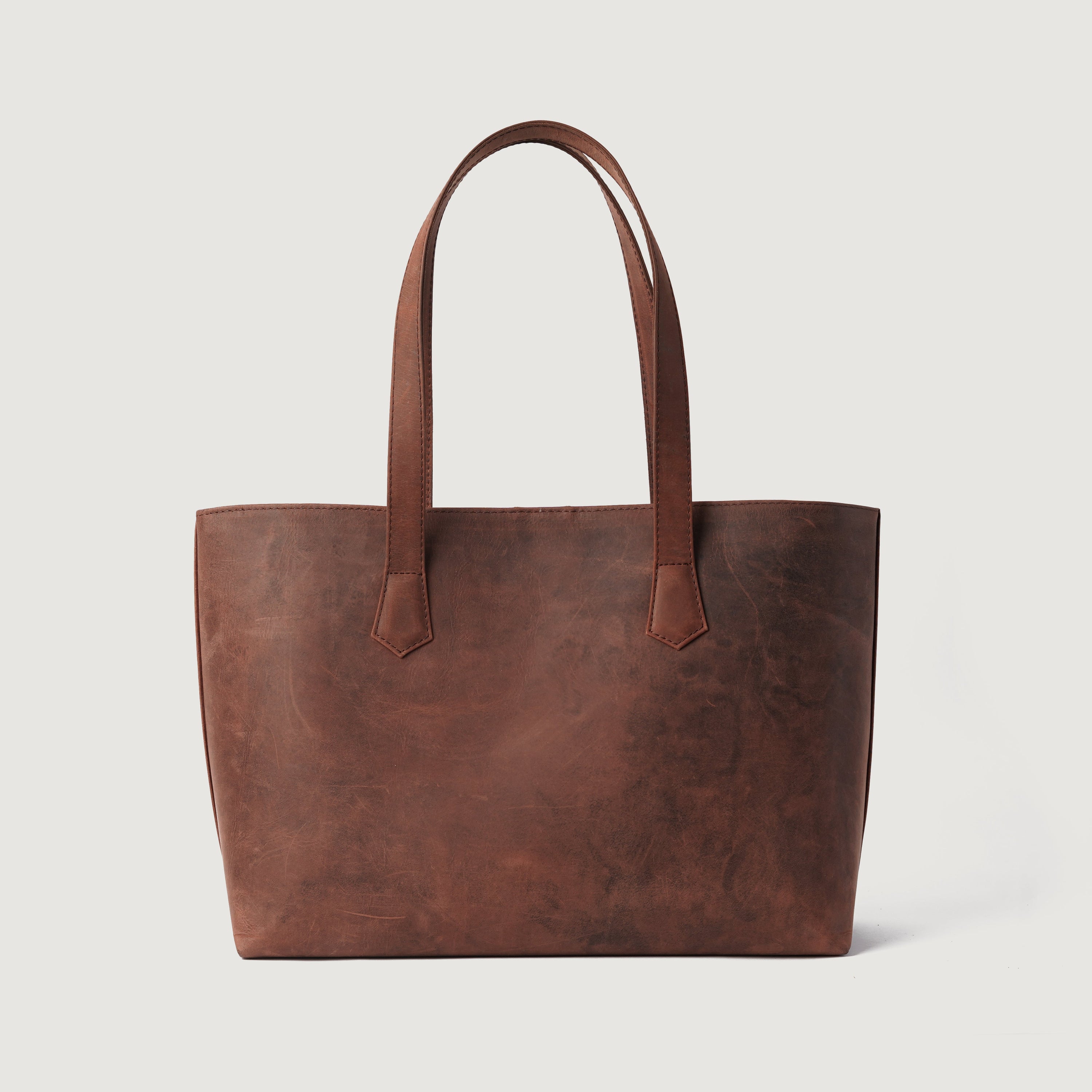 The Bianca Vintage Distressed Brown Leather Tote Bag by Dash Racegear - women Leather Bag view 3
