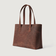 The Bianca Vintage Distressed Brown Leather Tote Bag by Dash Racegear - women Leather Bag view 4