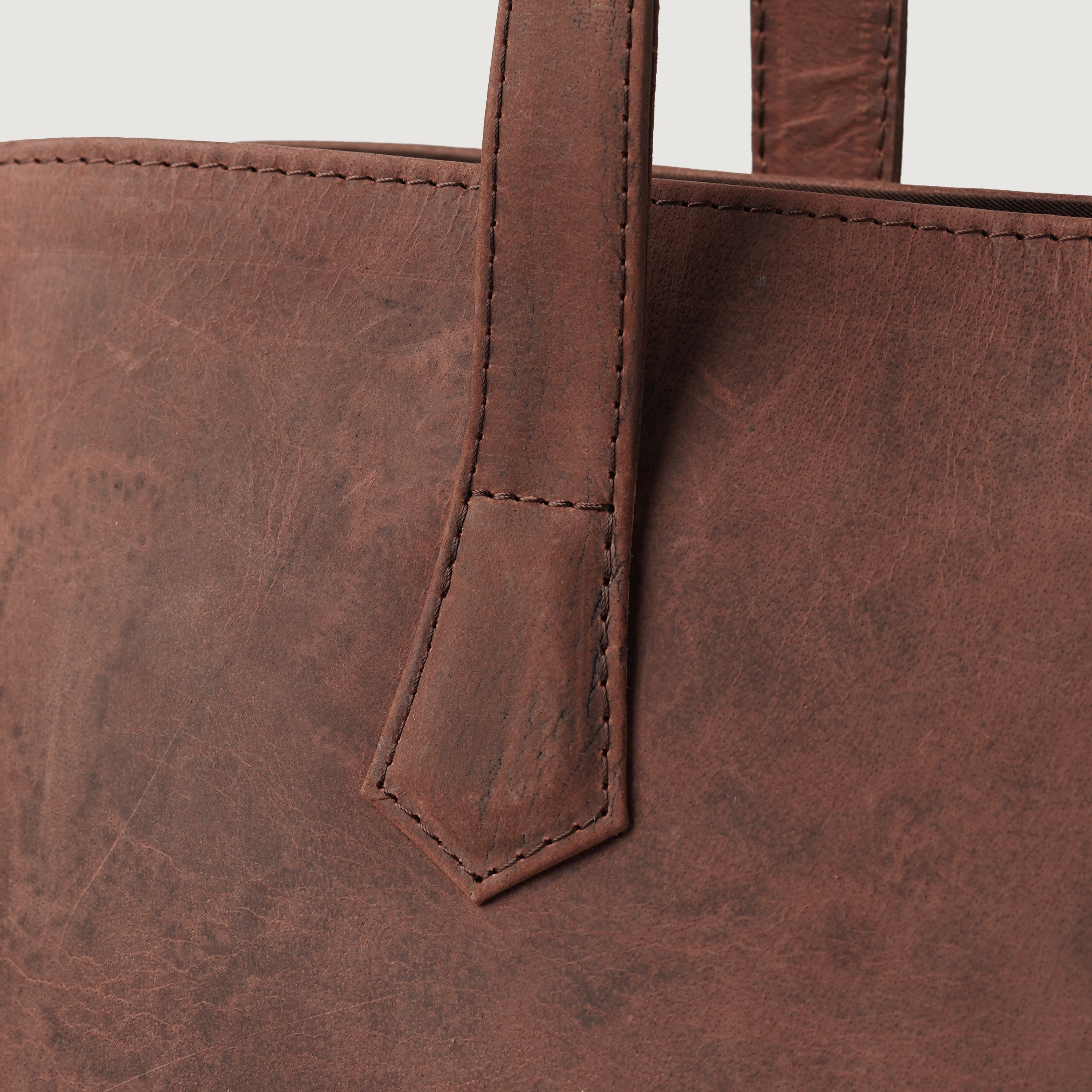 The Bianca Vintage Distressed Brown Leather Tote Bag by Dash Racegear - women Leather Bag view 8