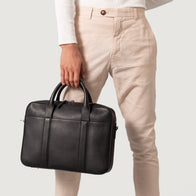 The Captain Black Leather Briefcase by Dash Racegear - men Leather Bag view 5