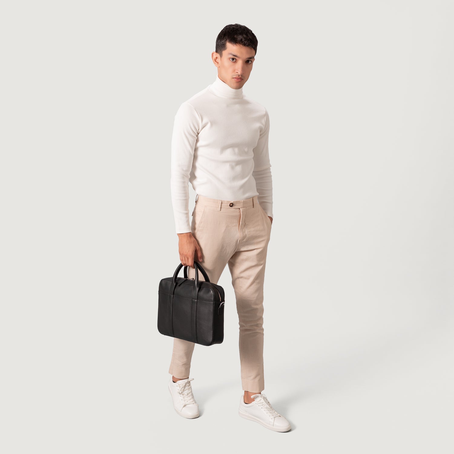 The Captain Black Leather Briefcase by Dash Racegear - men Leather Bag view 9