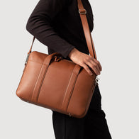 The Captain Brown Leather Briefcase by Dash Racegear - men Leather Bag view 5