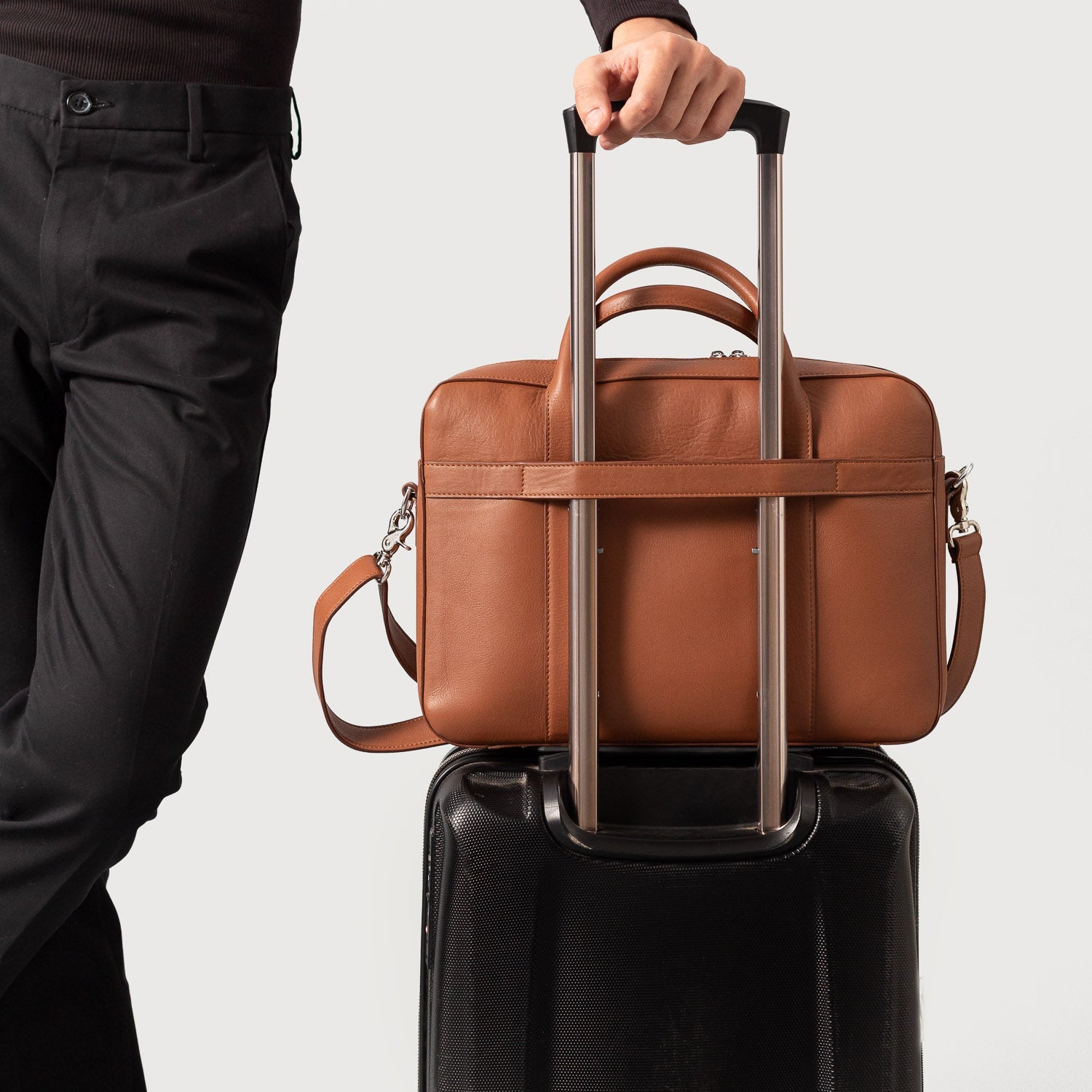 The Captain Brown Leather Briefcase by Dash Racegear - men Leather Bag view 9