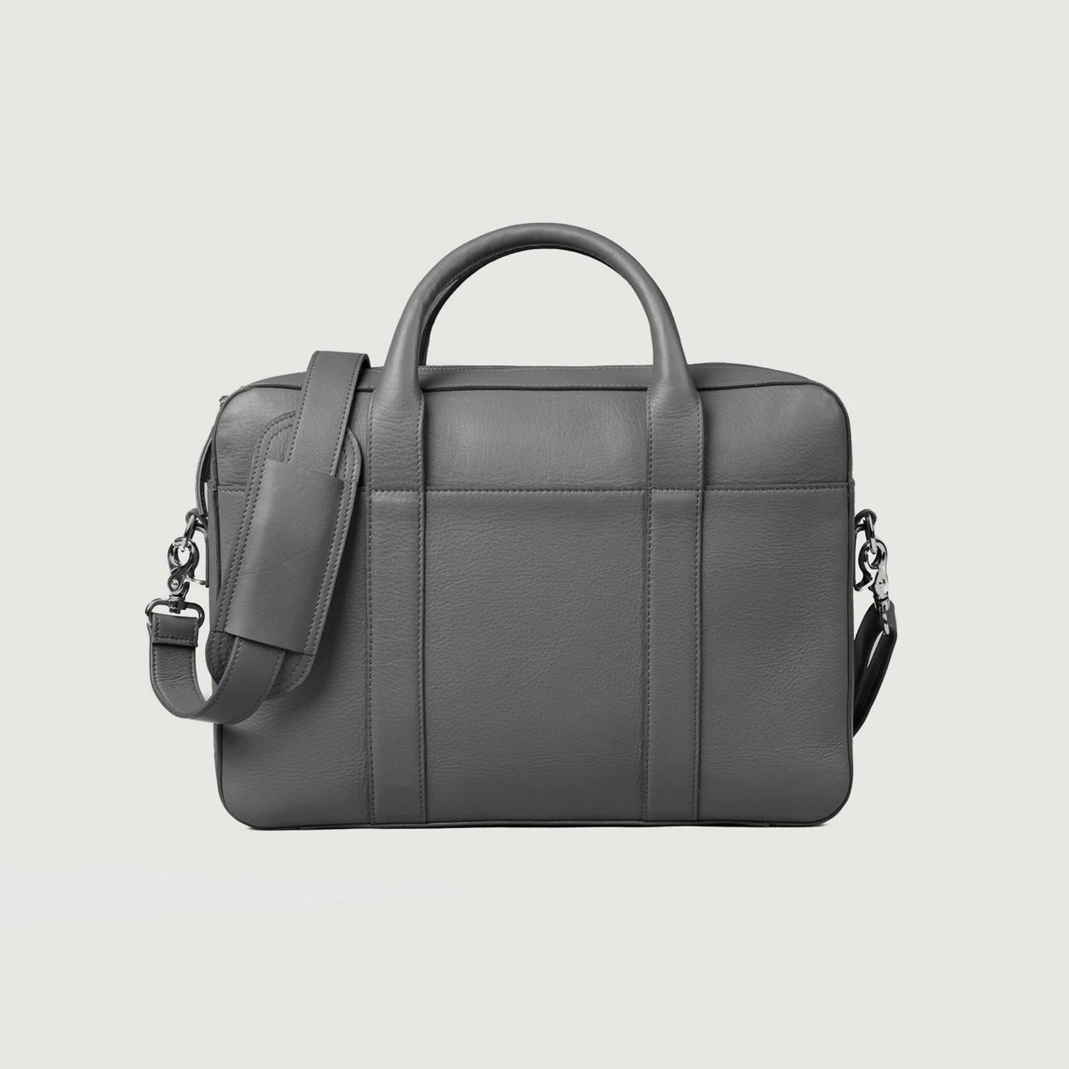 The Captain Grey Leather Briefcase by Dash Racegear - unisex Leather Bag view 1