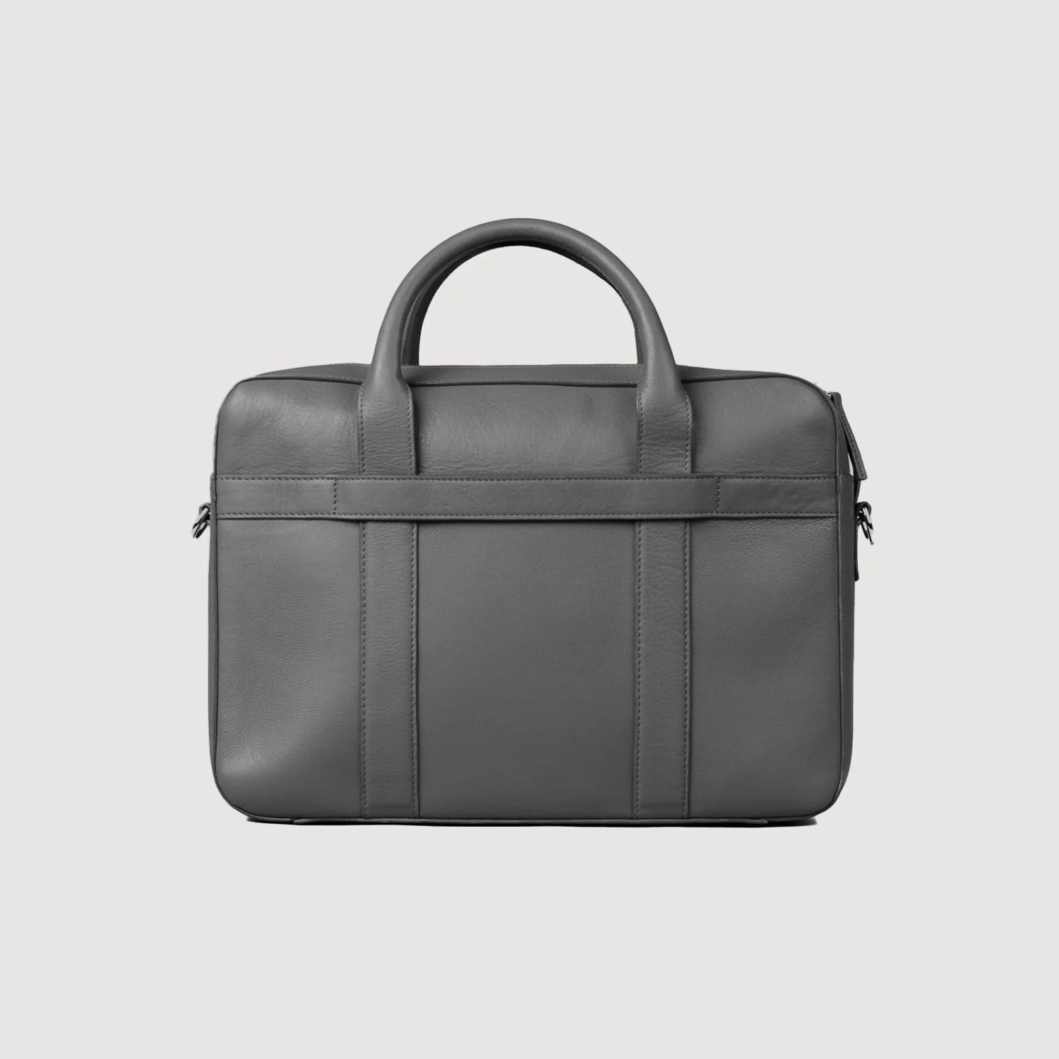 The Captain Grey Leather Briefcase by Dash Racegear - unisex Leather Bag view 2