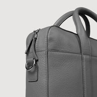 The Captain Grey Leather Briefcase by Dash Racegear - unisex Leather Bag view 5