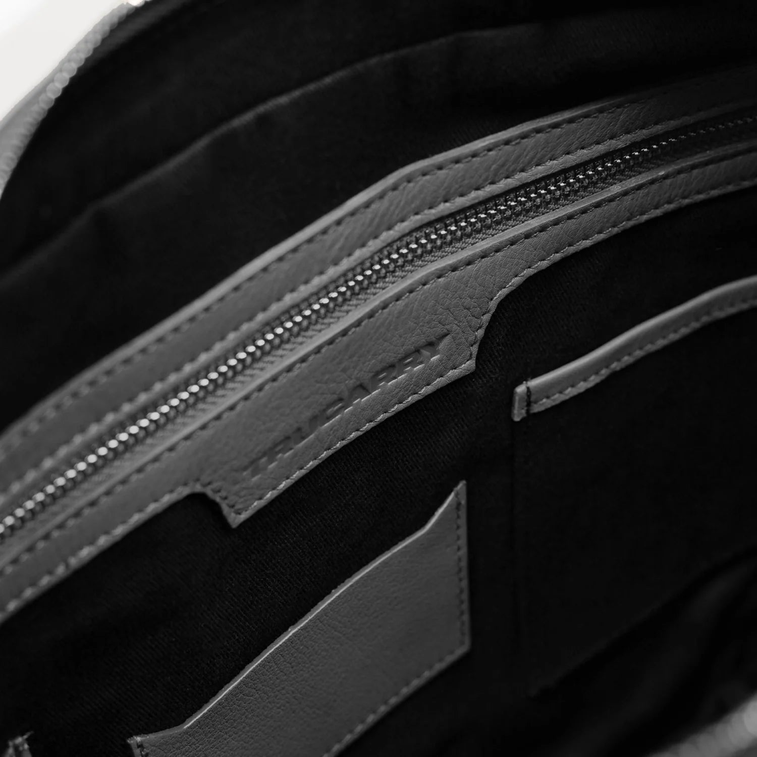 The Captain Grey Leather Briefcase by Dash Racegear - unisex Leather Bag view 7