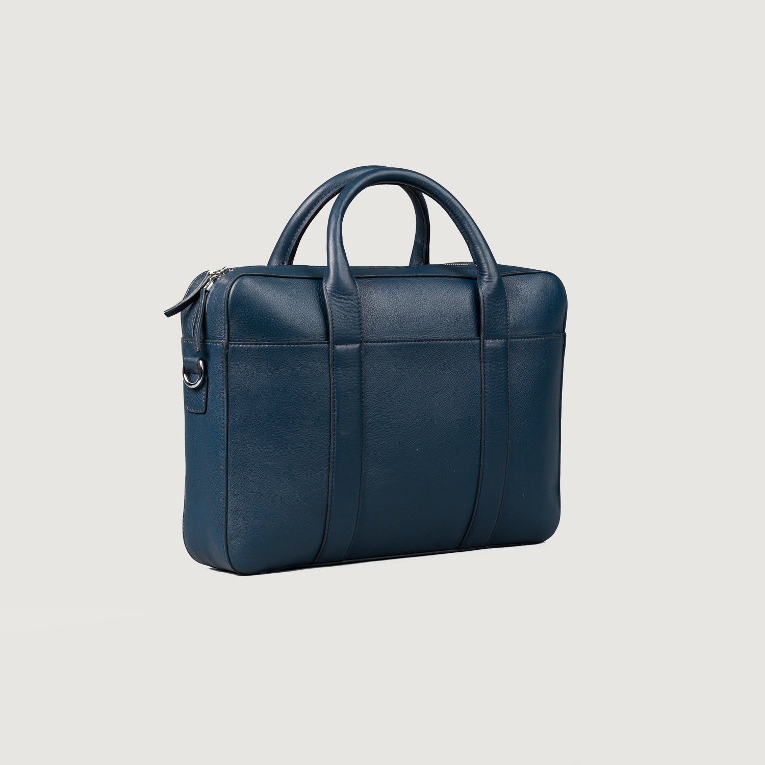 The Captain Midnight Blue Leather Briefcase by Dash Racegear - men Leather Bag view 3