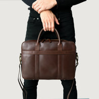 The Captain Vintage Brown Leather Briefcase by Dash Racegear - men Leather Bag view 6