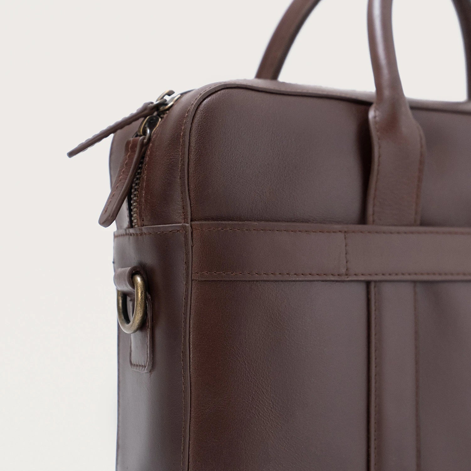 The Captain Vintage Brown Leather Briefcase by Dash Racegear - men Leather Bag view 9