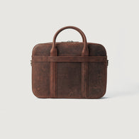 The Captain Vintage Distressed Brown Leather Briefcase by Dash Racegear - men Leather Bag view 3