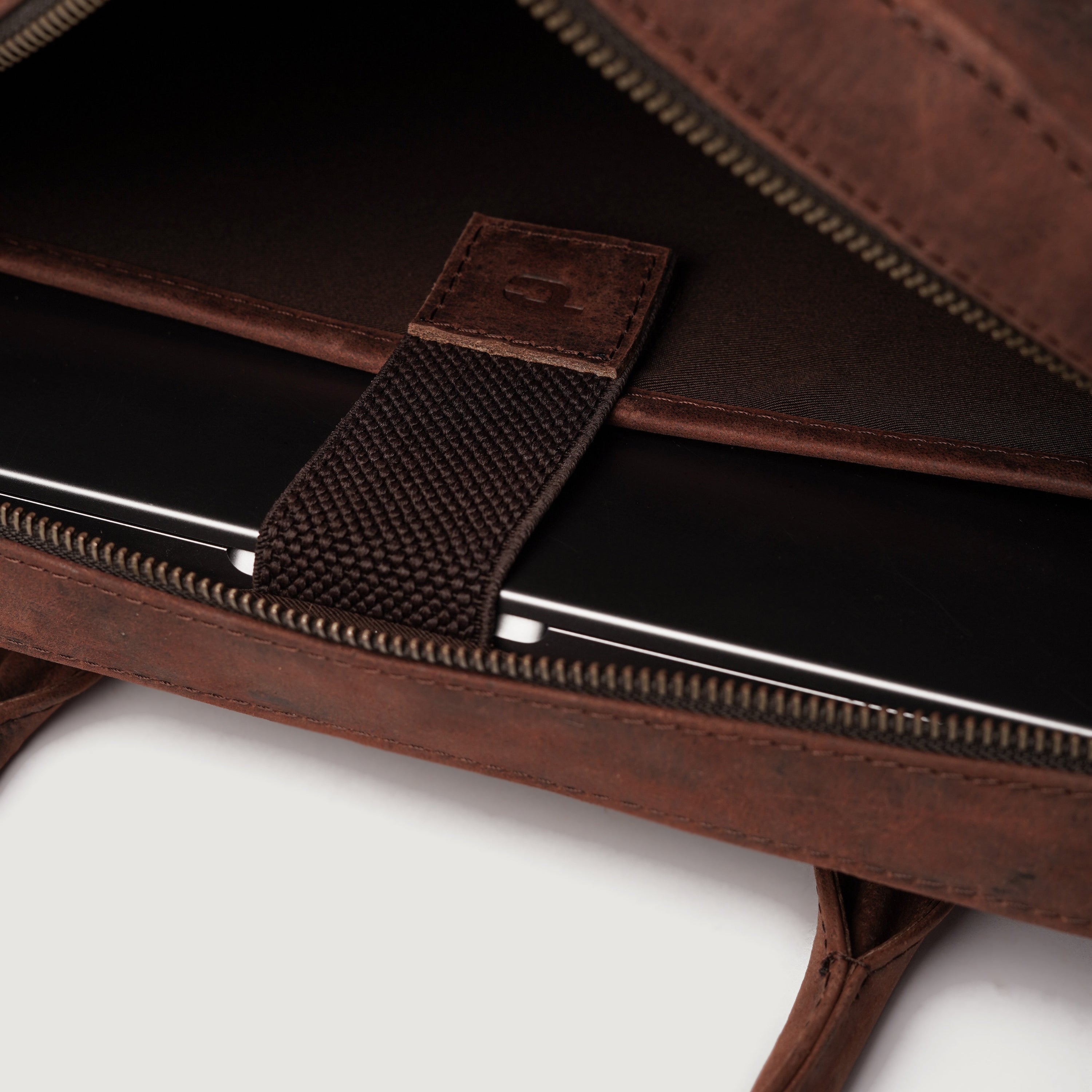 The Captain Vintage Distressed Brown Leather Briefcase by Dash Racegear - men Leather Bag view 7