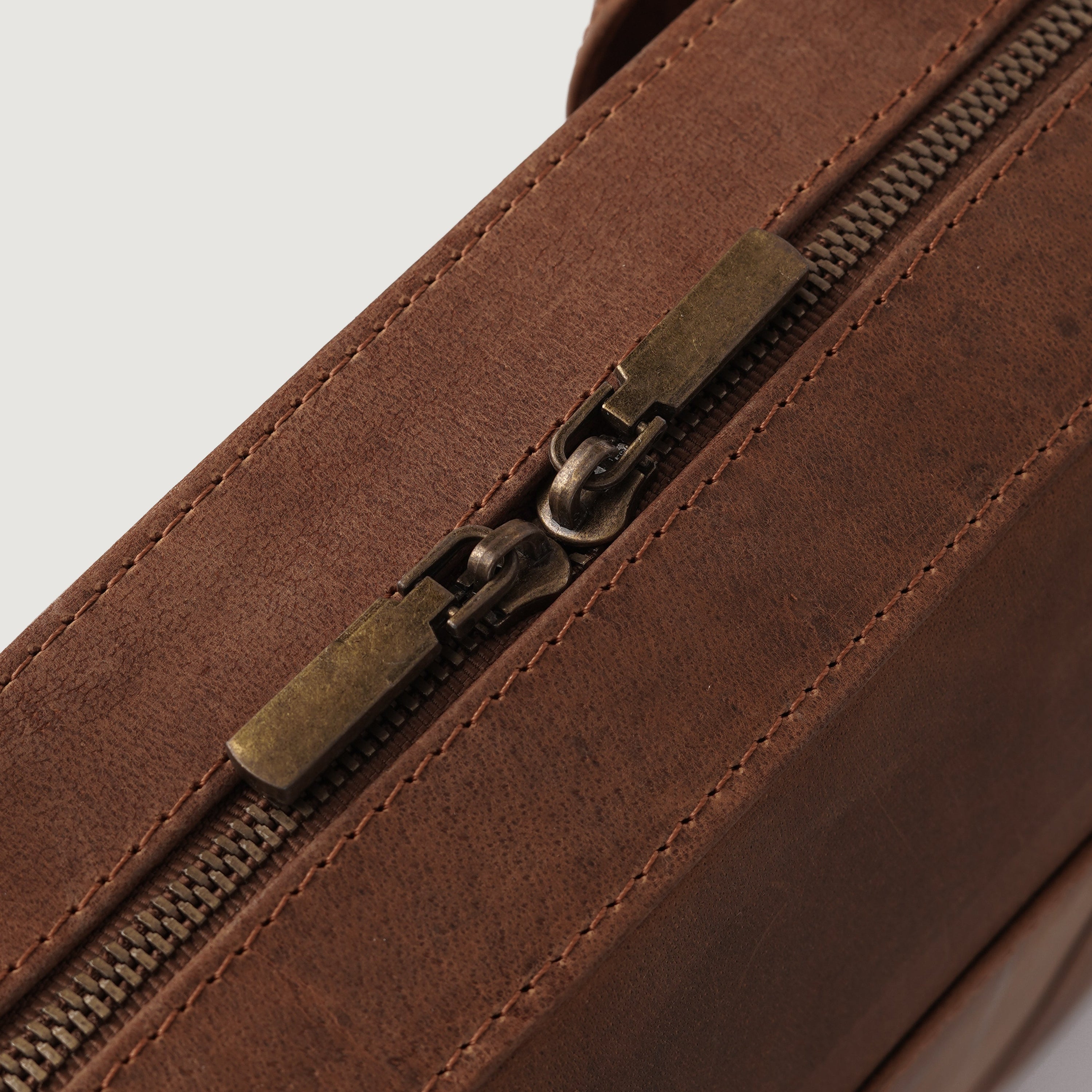 The Captain Vintage Tan Brown Leather Briefcase by Dash Racegear - men Leather Bag view 9