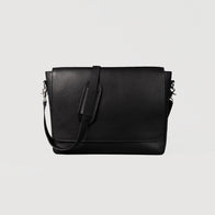The Carismatico Black Leather Messenger Bag by Dash Racegear - men Leather Bag view 1