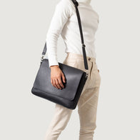 The Carismatico Black Leather Messenger Bag by Dash Racegear - men Leather Bag view 5