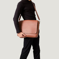 The Carismatico Brown Leather Messenger Bag by Dash Racegear - men Leather Bag view 5