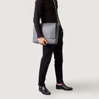 The Carismatico Grey Leather Messenger Bag by Dash Racegear - men Leather Bag view 5