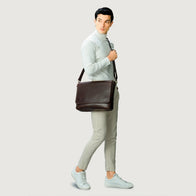 The Carismatico Vintage Brown Leather Messenger Bag by Dash Racegear - unisex Leather Bag view 2