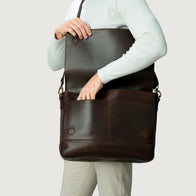 The Carismatico Vintage Brown Leather Messenger Bag by Dash Racegear - unisex Leather Bag view 6