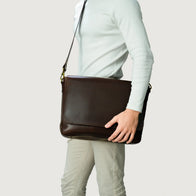 The Carismatico Vintage Brown Leather Messenger Bag by Dash Racegear - unisex Leather Bag view 8