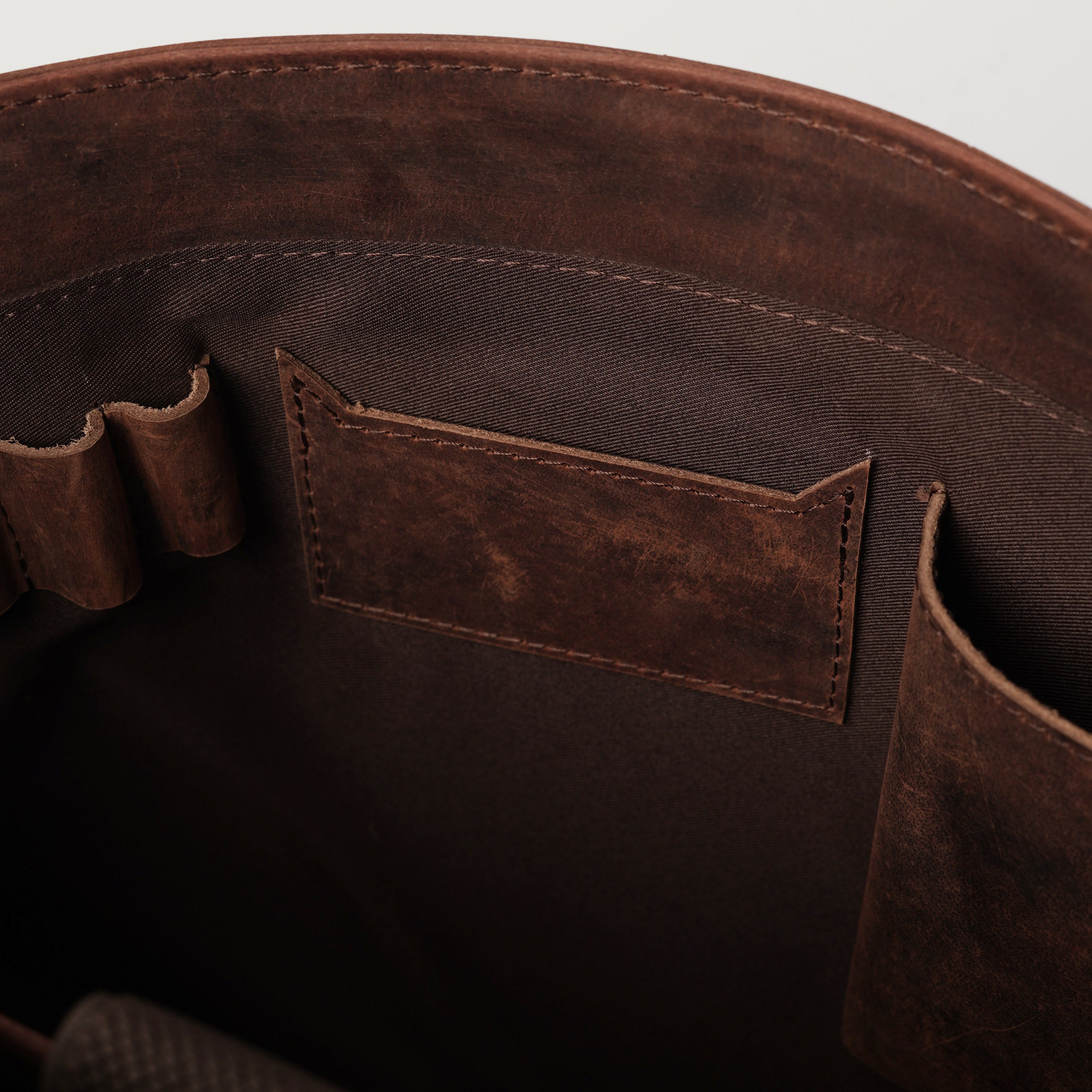 The Carismatico Vintage Distressed Brown Leather Messenger Bag by Dash Racegear - men Leather Bag view 6
