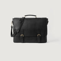 The Cristoph Black Leather Messenger Bag by Dash Racegear - men Leather Bag view 1