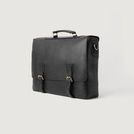 The Cristoph Black Leather Messenger Bag by Dash Racegear - men Leather Bag view 3