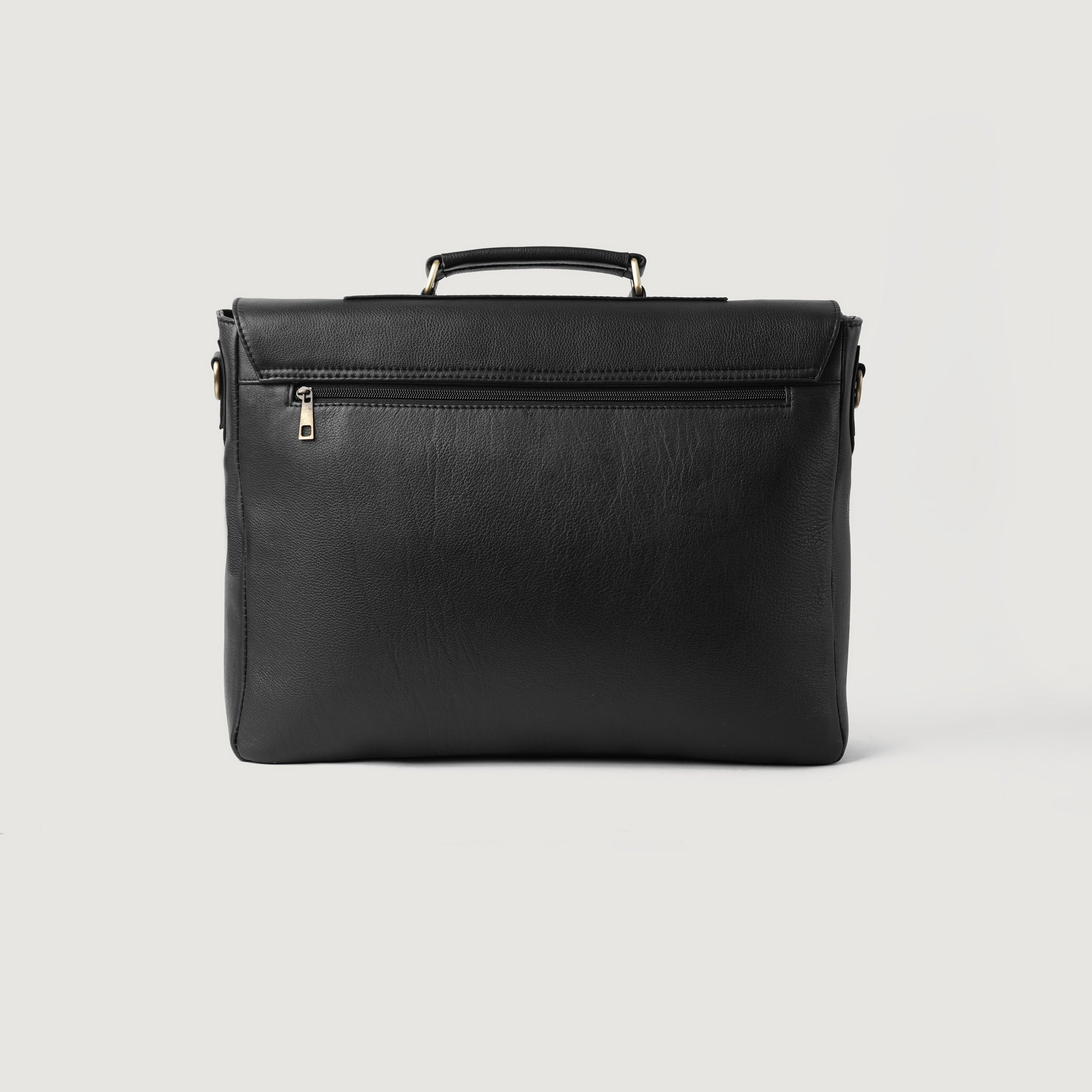 The Cristoph Black Leather Messenger Bag by Dash Racegear - men Leather Bag view 4