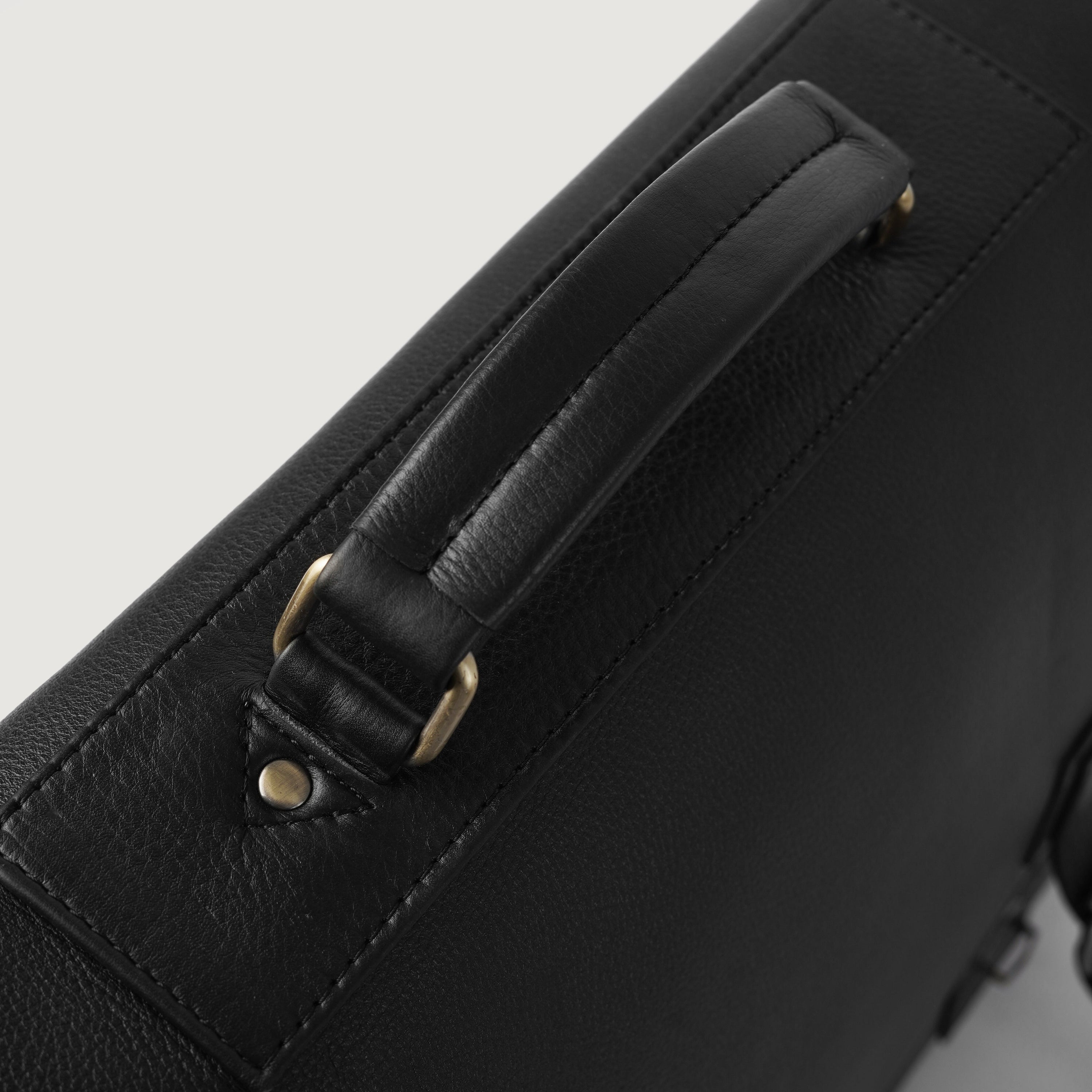 The Cristoph Black Leather Messenger Bag by Dash Racegear - men Leather Bag view 5