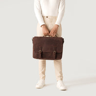 The Cristoph Vintage Distressed Brown Leather Messenger Bag by Dash Racegear - men Leather Bag view 9