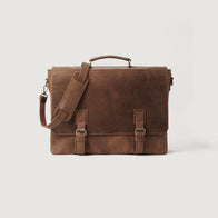 The Cristoph Vintage Tan Leather Messenger Bag by Dash Racegear - men Leather Bag view 1