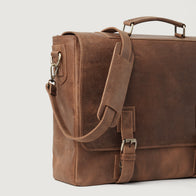 The Cristoph Vintage Tan Leather Messenger Bag by Dash Racegear - men Leather Bag view 5