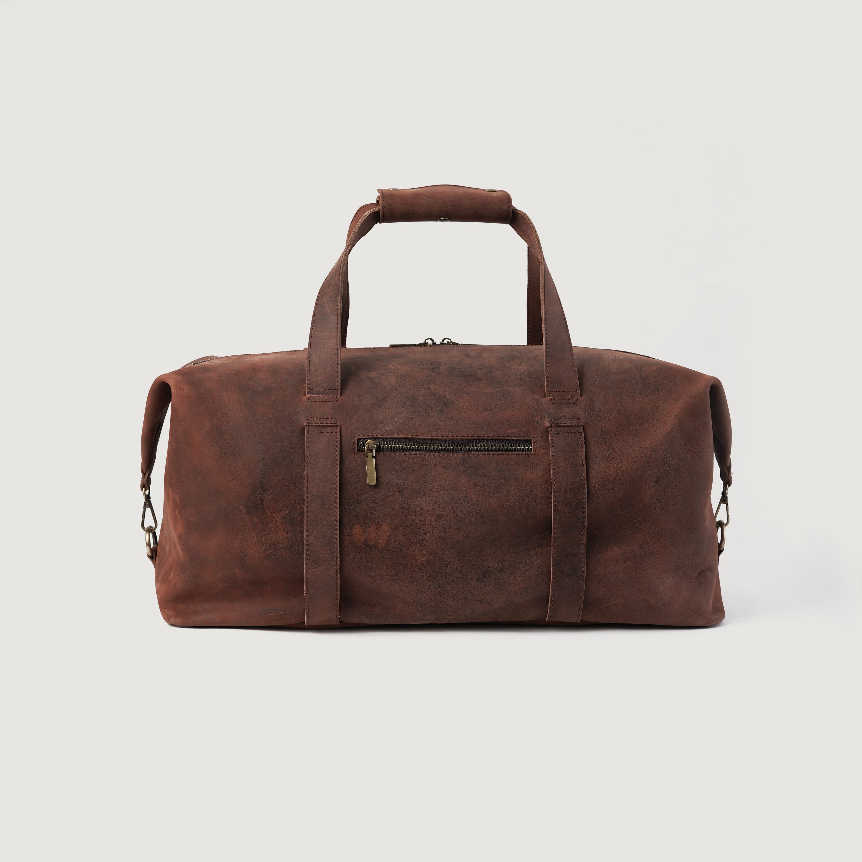 The Dale Duffle Vintage Distressed Brown Leather Duffle Bag by Dash Racegear - women Leather Bag view 3