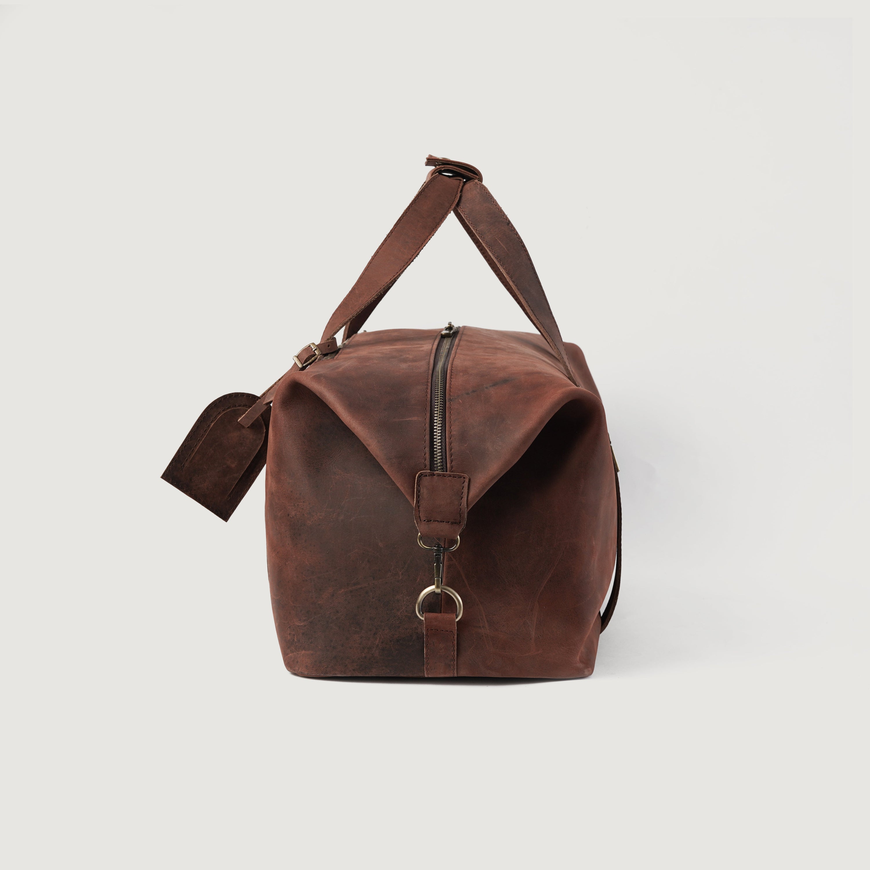 The Dale Duffle Vintage Distressed Brown Leather Duffle Bag by Dash Racegear - women Leather Bag view 5
