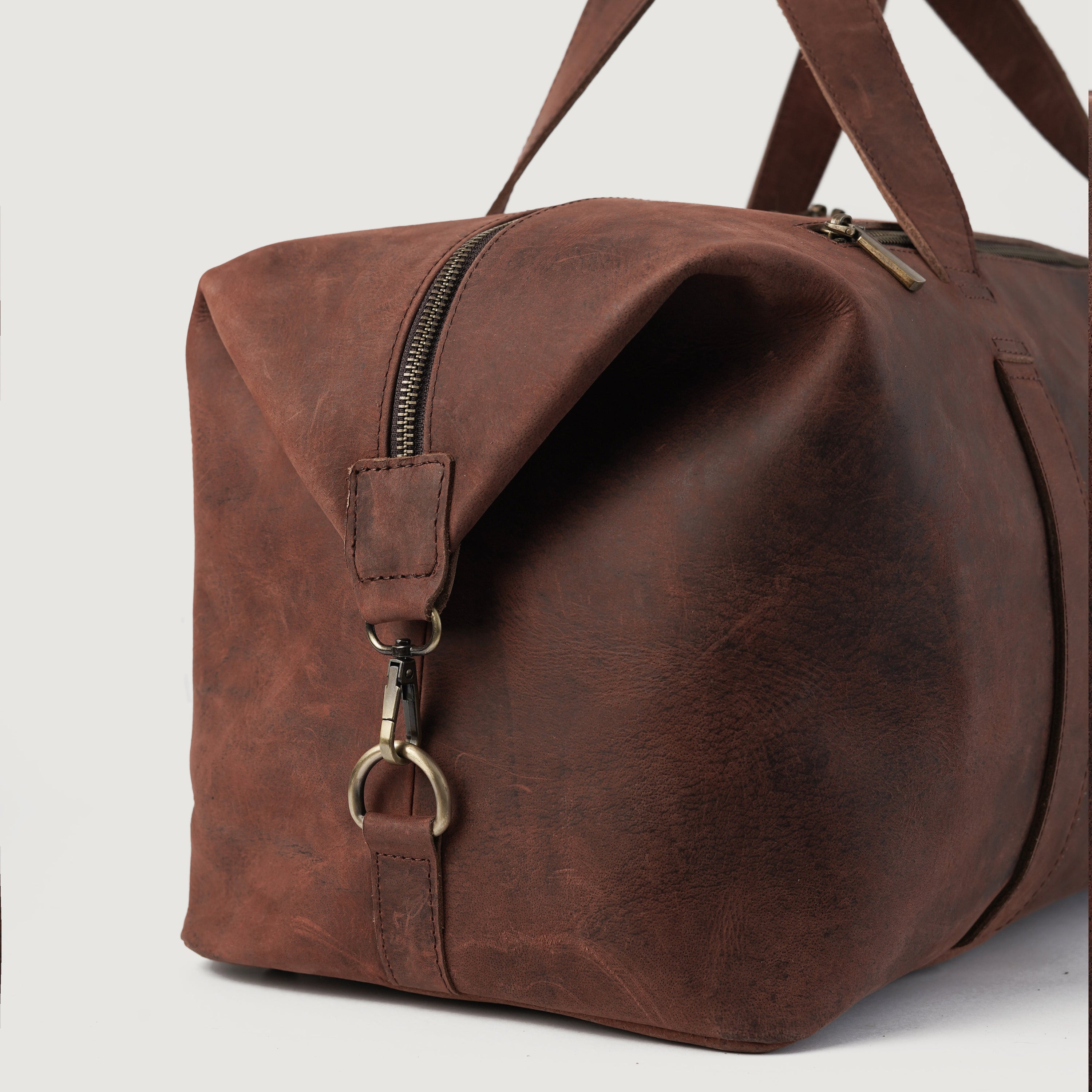 The Dale Duffle Vintage Distressed Brown Leather Duffle Bag by Dash Racegear - women Leather Bag view 7