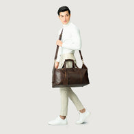 The Dale Vintage Brown Leather Duffle Bag by Dash Racegear - unisex Leather Bag view 2